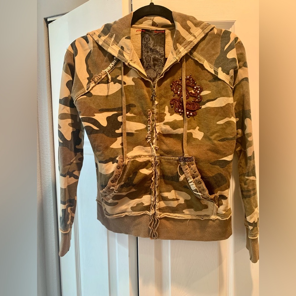 Miss Me Camouflage Hoodie - Womens Small